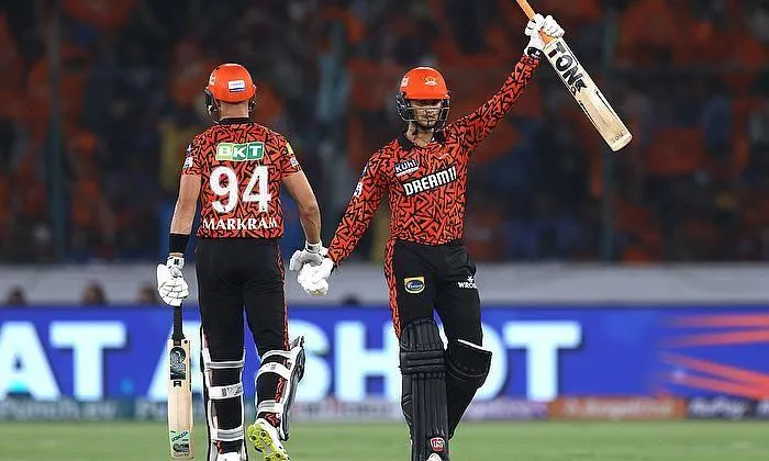 sunrisers hyderabads batsman abhishek sharma celebrates his half century web